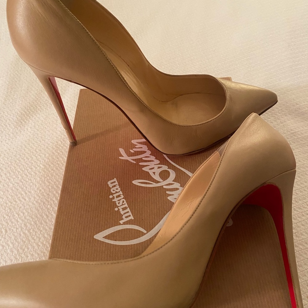 Christian Louboutin Pigalle Follies 100 Nappa shoes- Nude2